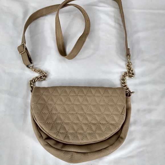 CHARMING CHARLIE Satchel Wallet Taupe w/Chains - Picture 1 of 8